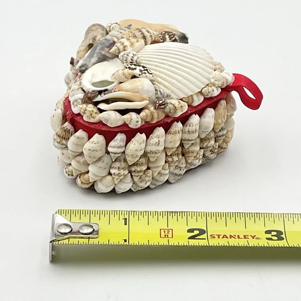 Vintage Heart Shaped Seashell Trinket Box Jewelry Box Handmade Philippines